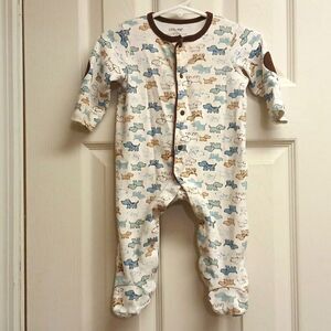 🩷LITTLE ME, Boys Size 9M Puppy Dog Themed Footie Pajamas Snap Up Closure